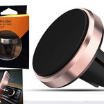 Suport auto magnetic de culoare rose-gold pentru telefoane mobile, prindere la ventilatie, MyStyle