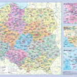 Harta de perete administrativa si postala a Poloniei, Demart, 1:1900000, Multicolor