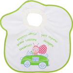 Bavete tricou, 3 buc, alb/verde, 36 x 37,5 cm, Saro Baby