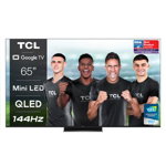 Televizor QLED MiniLED 164 cm TCL 65C835 Clasa G Smart Google TV 4K Ultra HD 144hz