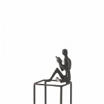 Figurina Book On Cube, Aluminiu, Negru, 10x10x30 cm, Jolipa