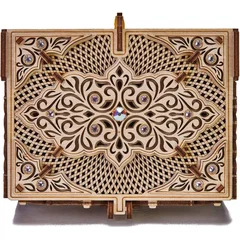 Puzzle 3D mecanic, Cutie de bijuterii cu 15 Cristale Swarovski, WT, lemn, 192 piese Puzzle 3D mecanic, Cutie de bijuterii cu 15 Cristale Swarovski, WT, lemn, 192 piese
