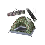 Cort camping, Verk Group, 2-3 persoane, impermeabil, cu husa, camuflaj, 200x200x135 cm, Verk Group