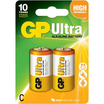 Baterie gp batteries, ultra alcalina c (lr14) 1.5v alcalina, blister 2 buc gp14au-2ue2 - gppca14au005