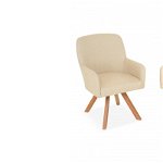 Set 2 scaune, Elize, L.64 l.61 H.80 cm, aluminiu, natur/bej, Maison