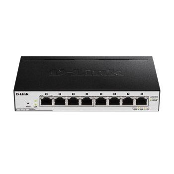 Switch cu 8 porturi D-Link DGS-1100-08P, 16 Gbps, 11.9 Mpps, 8.000 MAC, PoE, cu management, D-Link