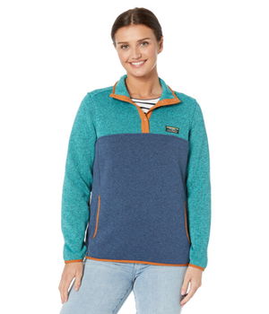 Imbracaminte Femei LLBEAN Petite Sweater Fleece Pullover Color-Block Mallard BlueBlueGreen, L.L.BEAN