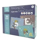 Joc Magnetic Tangram, tabla si forme diverse magnetice, 34 de piese, pentru copii, +3 ani, multicolor, OEM