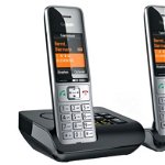 Telefon DECT fara fir Gigaset COMFORT 500A Duo, SMS, Hands Free (Argintiu/Negru), Gigaset