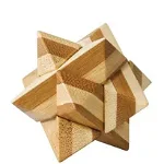 Joc logic IQ din lemn bambus Star cutie metal