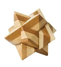 Joc logic IQ din lemn bambus Star cutie metal