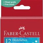 ACUARELE 12 CULORI 24MM + PENSULA 2023 FABER-CASTELL, Faber Castell
