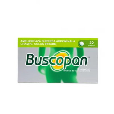 Buscopan 10mg, 20 drajeuri, Opella, OPELLA HEALTHCARE