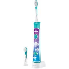 Periuta de dinti Philips Sonicare Kids HX6322/04, Bluetooth incorporat, 2 moduri, 2 capete de periere, Alb/Albastru, Philips Periuta de dinti Philips Sonicare Kids HX6322/04, Bluetooth incorporat, 2 moduri, 2 capete de periere, Alb/Albastru, Philips