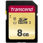 Card memorie Transcend SDHC SDC500S 8GB CL10 UHS-I U1 Up to 95MB/S