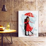 Tablou Kiss under a red umbrella, 