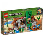 LEGO 21155 Minecraft Mine Steve Minifigure, Blacksmith, Husk, Creeper and Animal Figures plus TNT Elements the Nether Micro World Toys for Kids