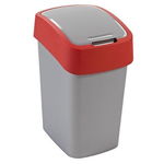 CURVER Cos de gunoi "FLIP BIN" 25 L argintiu/rosu, CURVER