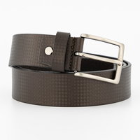 Pierro Poggi, Curea texturata din piele, Maro, 120 CM Standard