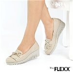 Pantofi dama The Flexx din piele naturala Leilah bej, 