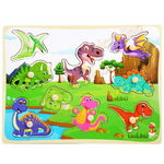 Puzzle lemn - dinozauri veseli, 