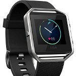 Smartwatch FitBit Blaze Fitness, Marimea S, LCD Capacitive touchscreen, Pedometru (Negru)