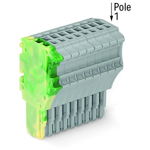 1-conductor female plug; 1.5 mm²; 11-pole; 1,50 mm²; green-yellow, gray, Wago