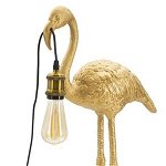 Lampa de masa Flamingo, Mauro Ferretti, 1 x E27, 40W, 37x19x59 cm, auriu, Mauro Ferretti