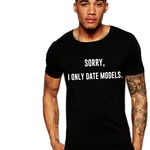 Tricou negru barbati - Sorry, i only date models, L