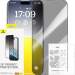 Privacy Protection Tempered Glass Baseus Diamond iPhone 15 Pro, Baseus