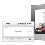 Kit videointerfon Hikvision DS-KIS702Y, pentru 1 familie, monitor 7 inch, Alarma, Hikvision