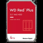 HDD NAS WD Red Plus 4TB CMR, 3.5'', 256MB, 5400 RPM, SATA 6Gbps, TBW: 180, Western Digital