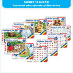 Pachet 10 bucăți - Puzzle-uri educaționale și distractive