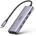 CM511 conectare PC USB Type-C, USB 3.0 x 3|HDMI x 1/4K/60Hz|Card reader x 1, aluminiu, gri 60383 - 6957303863839, UGREEN