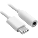 Adaptor audio Huawei, conector USB Type-C la Jack 3.5mm mama, CM20, 8 cm lungime, Alb