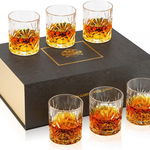 Set de 6 pahare pentru whisky KANARS, sticla, transparent, 300 ml