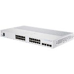 Switch CISCO, CBS250-24T-4G, 24x porturi gigabit, 4x port SFP, carcasa 1U rackmount (Alb), Cisco
