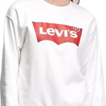Levi's, Bluza sport relaxed fit cu decolteu la baza gatului, Alb/Rosu inchis, XL, Levi`s