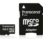 Micro SDHC 4GB Class 10 + Adaptor SD, Transcend