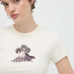 Vans tricou din bumbac femei, culoarea bej, Vans