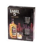 Label 5 Classic Black Gift Set Blended Scotch Whisky 0.7L, Label 5