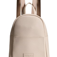 Lucky Bees, Rucsac din piele ecologica cu fermoar, Crema