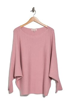 Imbracaminte Femei philosophy Rib Knit Dolman Sleeve Sweater FRENCH ROSE