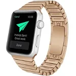 Curea iUni compatibila cu Apple Watch 1/2/3/4/5/6/7, 44mm, Steel Belt, Rose Gold, iUni