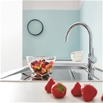 Baterie lavoar Grohe Start Classic cu pipa inalta rotativa crom, Grohe