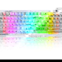 Tastatura Gaming Mecanica Wireless REDRAGON Elf Pro K649CT-RGB-PRO, Bluetooth, USB, Layout US, alb