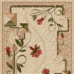 Covor Lotos Floral, Crem / Bej, 1800 gr/mp 60 x 110