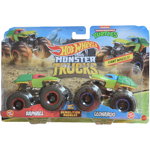 Set Hot Wheels by Mattel Monster Trucks Demolition Doubles Raphael vs Leonardo, Hot Wheels