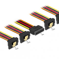 DELOCK Stromkabel SATA 15Pin > 4x15Pin St/Bu unten 30cm