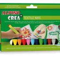 Set ALPINO Crea + TEXTILE - creioane cerate, 12 culori/set